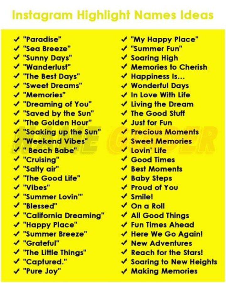 500+ Instagram Highlight Name Ideas (2024) Name Guider
