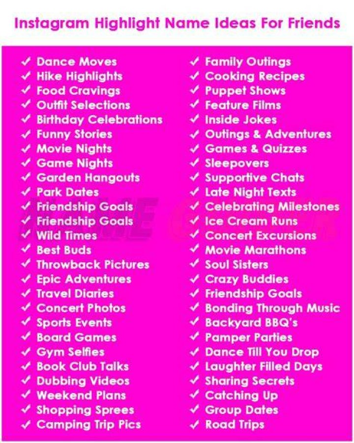 600+ Cute Instagram Highlight Name Ideas For Friends (2023)