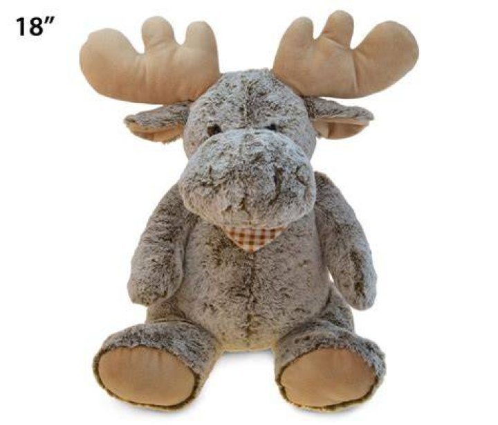 63261IM Large Sitting Plush Moose, Name Drop Lipco