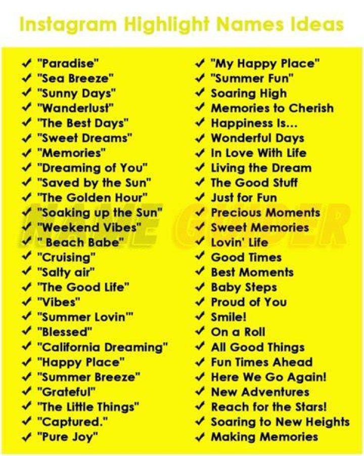 990+ Instagram Highlight Names Ideas For Friends & Family