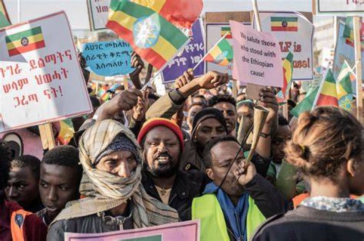 Ethiopians protest against outsiders amid Tigray conflict AP News
