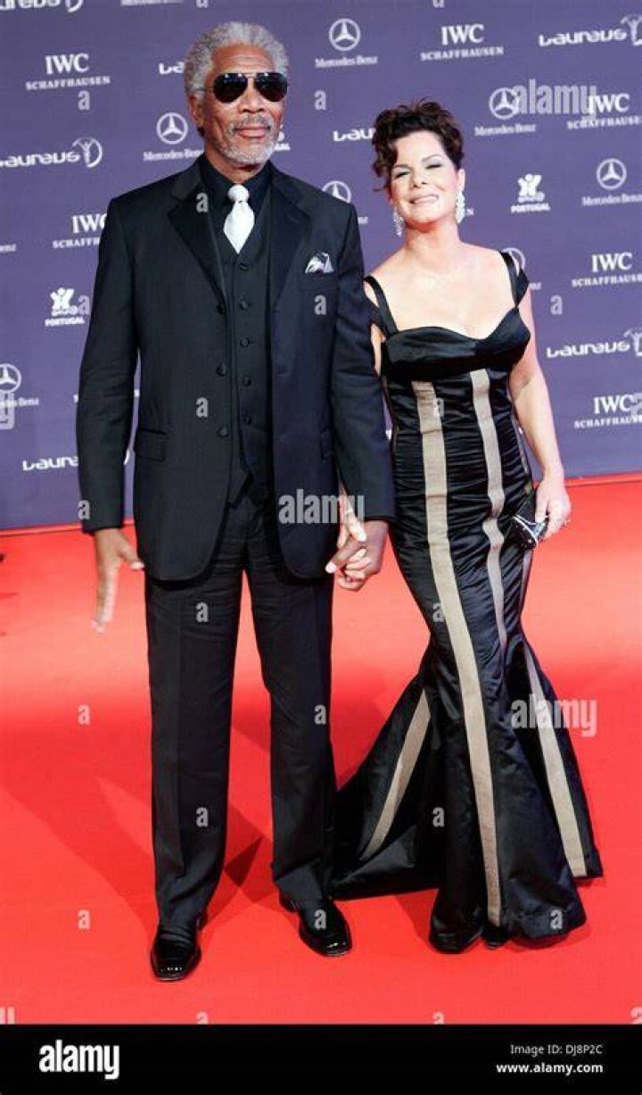 Freeman and Marcia Gay Harden at the awarding ceremony of the