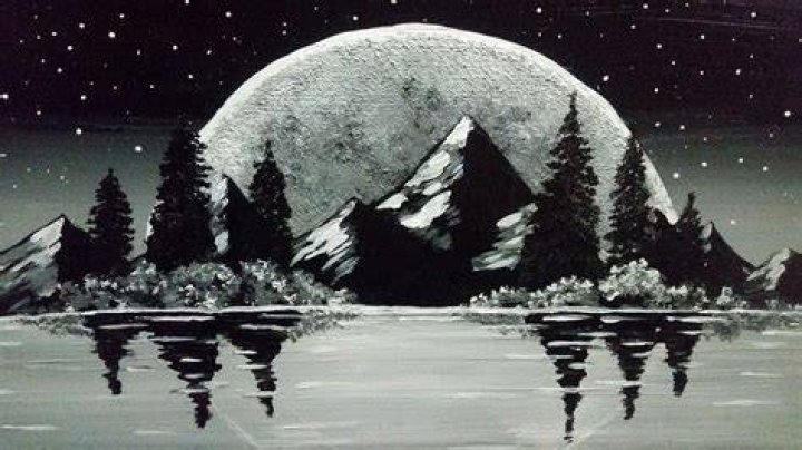 Moonlight Lake Drawing a Day Series 1 by Helen R Klebesadel Artwork