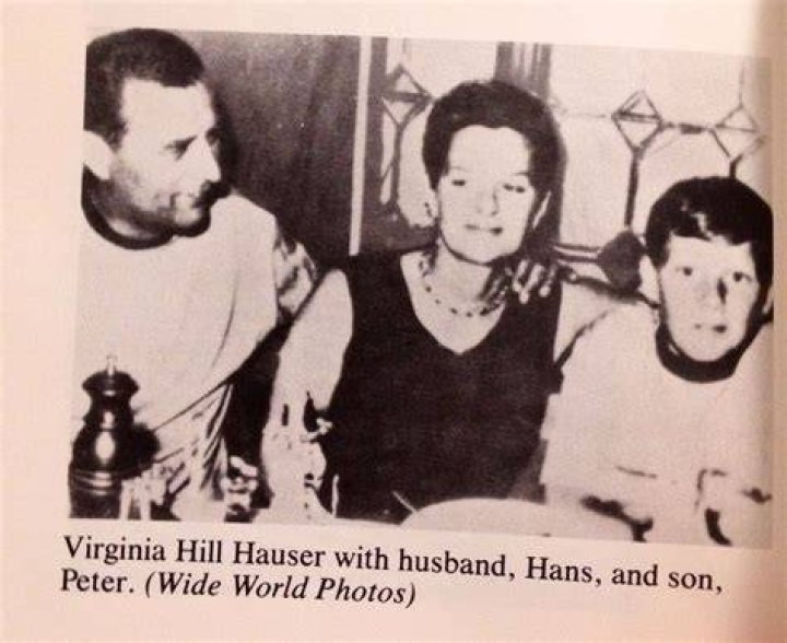 Virginia Hill Hauser and her husband, Hans, and son, Peter. From We